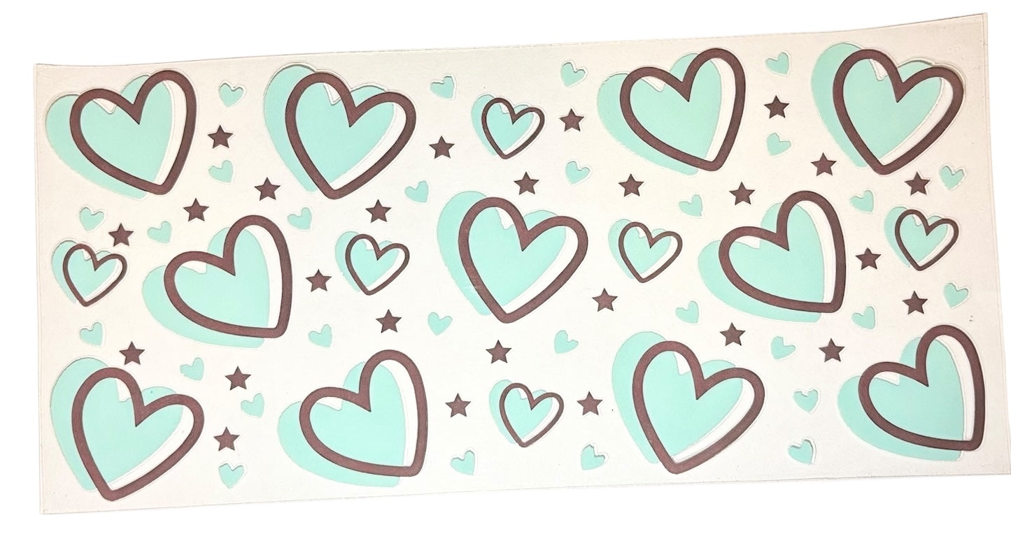 #20041 Teal Hearts 16oz-24oz