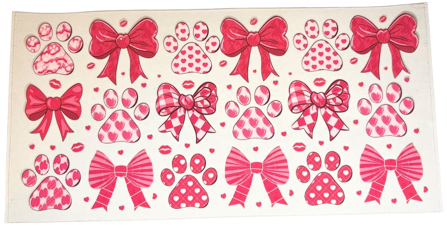 #20036 Paw Print & Red Bows 16oz-24oz