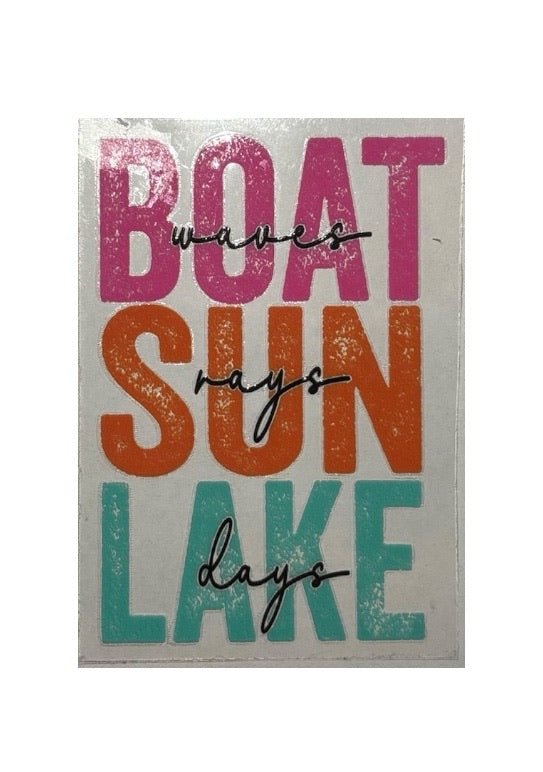 #1026 Boat. Sun. Lake - Decal