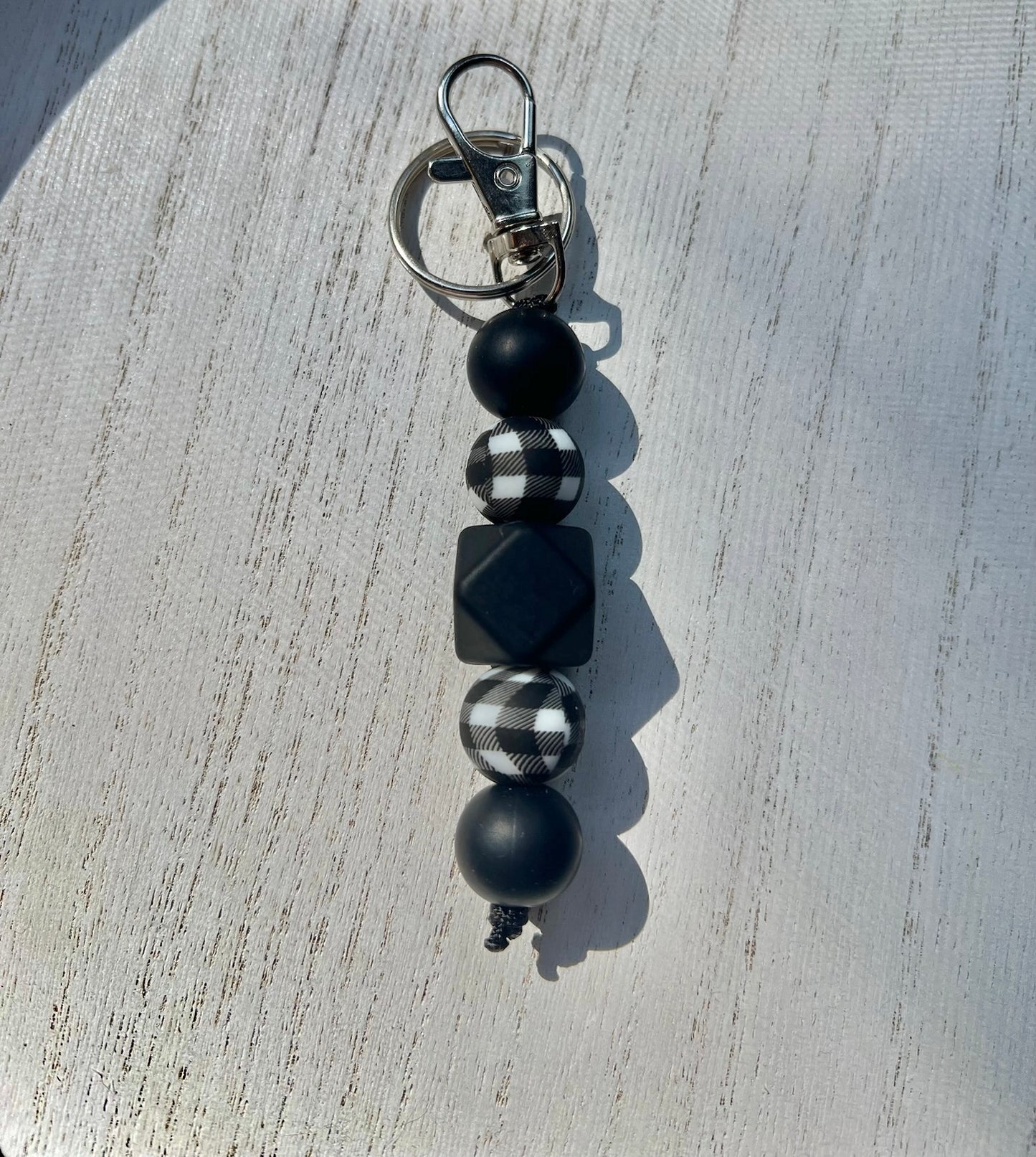 Black/White Plaid | Keychain