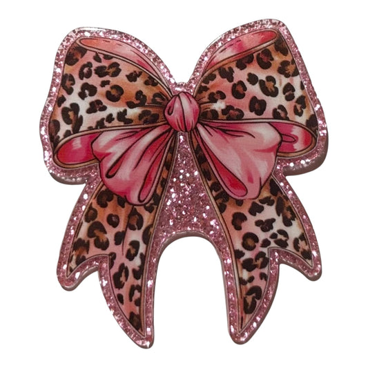 #4008 Pink Cheetah Bow