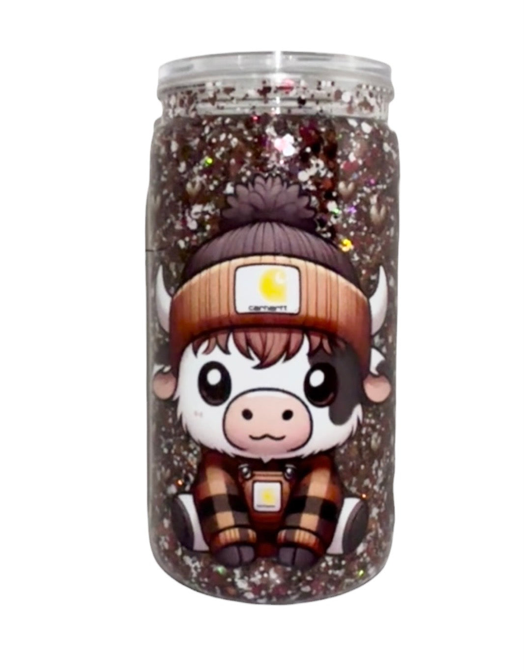 #4528 16oz Carhartt Cow (Slow Flow Glitter)