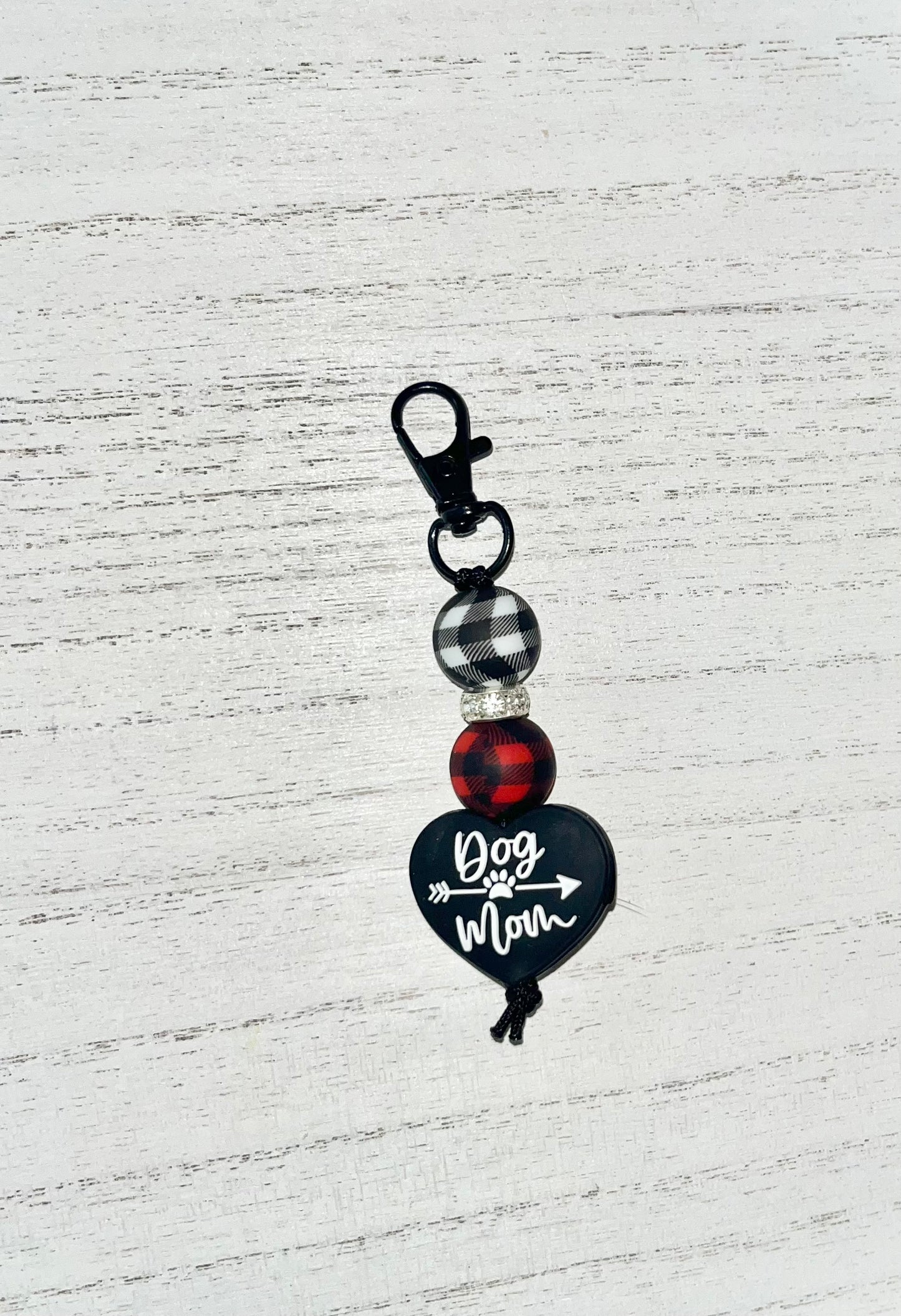 Plaid Dog Mom | Mini Keychain