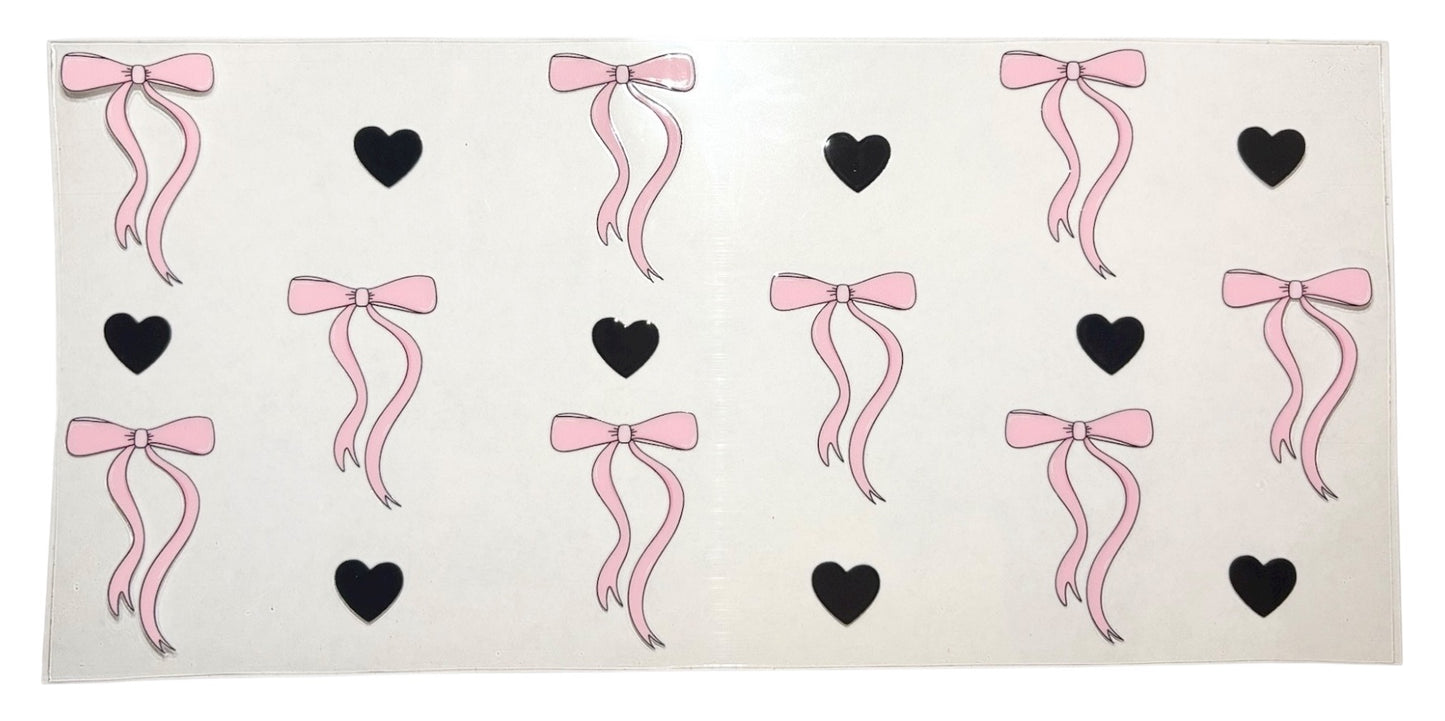 #20018 Black Hearts & Pink Bows 16oz-24oz