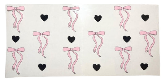 #20018 Black Hearts & Pink Bows 16oz-24oz