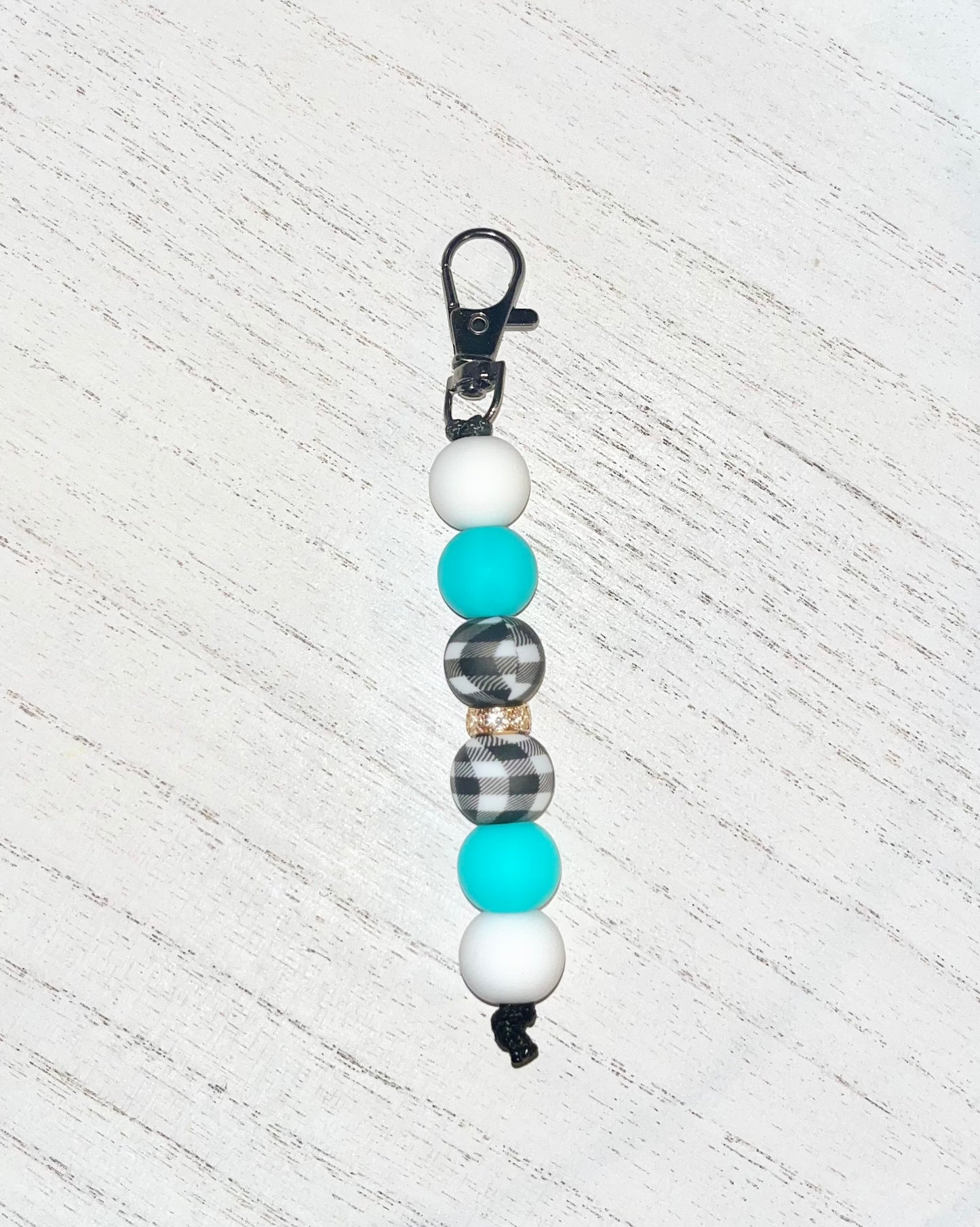 Turquoise Plaid | Keychain