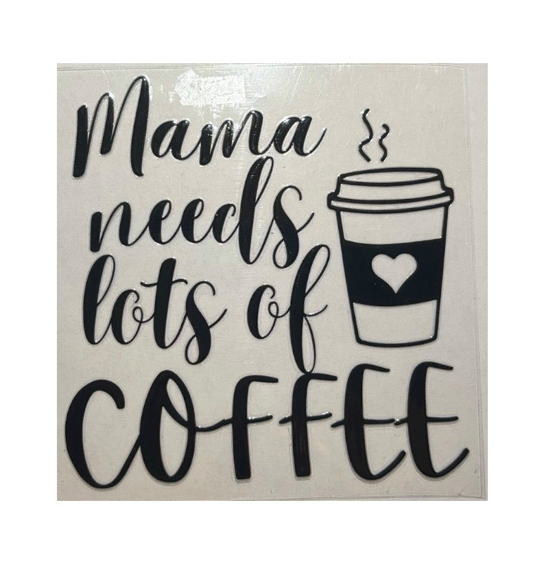 #1018 Mama Needs Lots Of Coffee - Decal