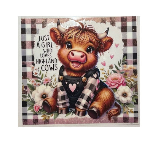 #1015 Just A Girl Who Loves Cows - Decal