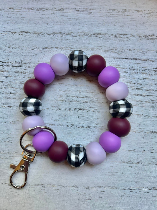 Purple Plaid | Mini Wristlet