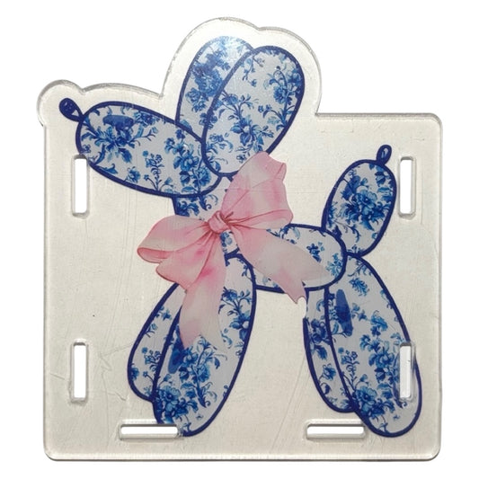 #5015 Blue Floral Balloon Dog
