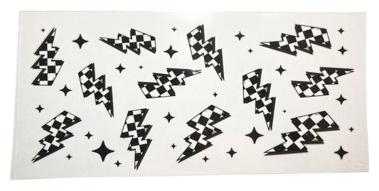#20007 Checkered Lightning Bolts 16oz-24oz