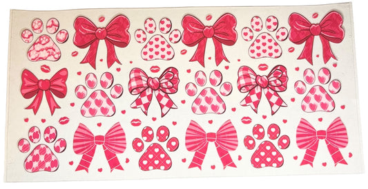 #20036 Paw Print & Red Bows 16oz-24oz
