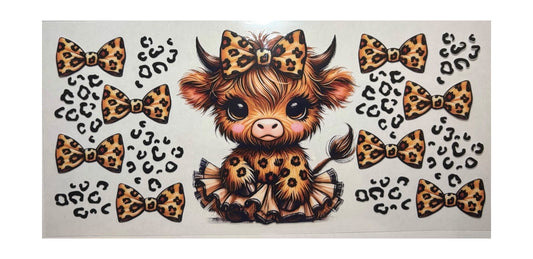 #15005 Baby Cow Leopard Bow 16oz-20oz