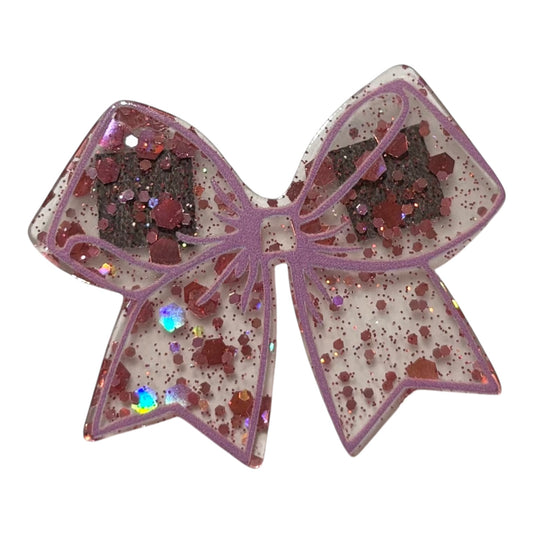 #4005 Pink & Red Glitter Bow