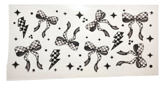 #20008 Checkered Bows & Lightning Bolts 16oz-24oz