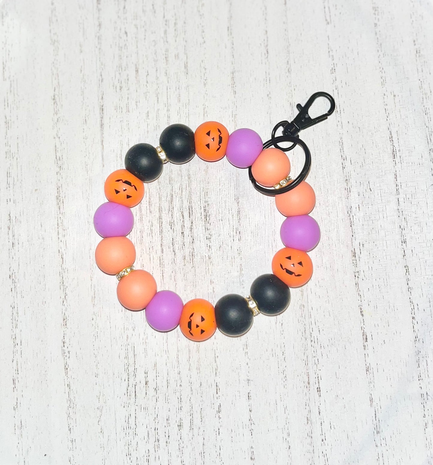 Black, Purple & Jack-O-Orange | Mini Wristlet