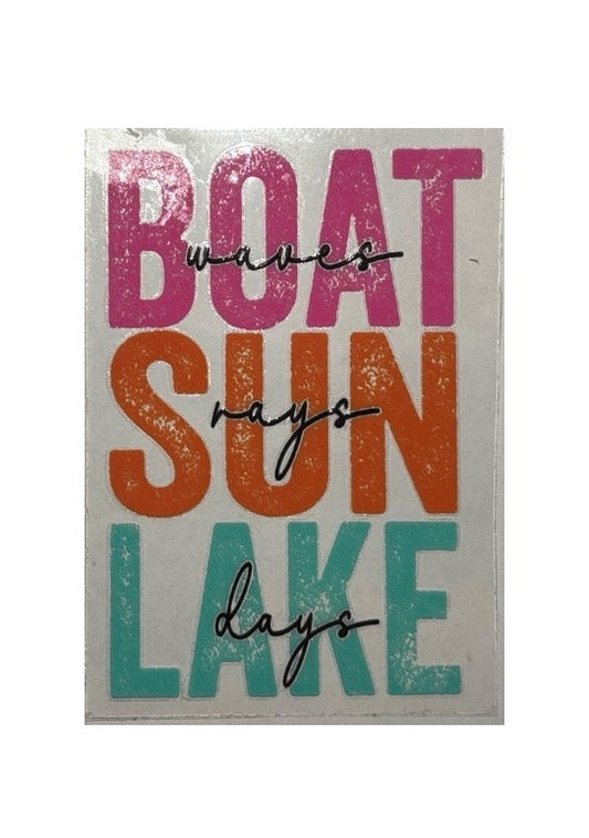 #1026 Boat. Sun. Lake - Decal