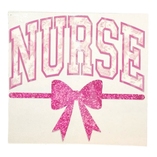 #1007 Pink Floral Nurse - Decal