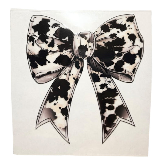 #1037 Cow Print Bow - Decal