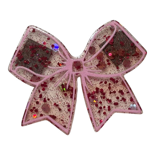 #4009 Purple & Red Glitter Bow