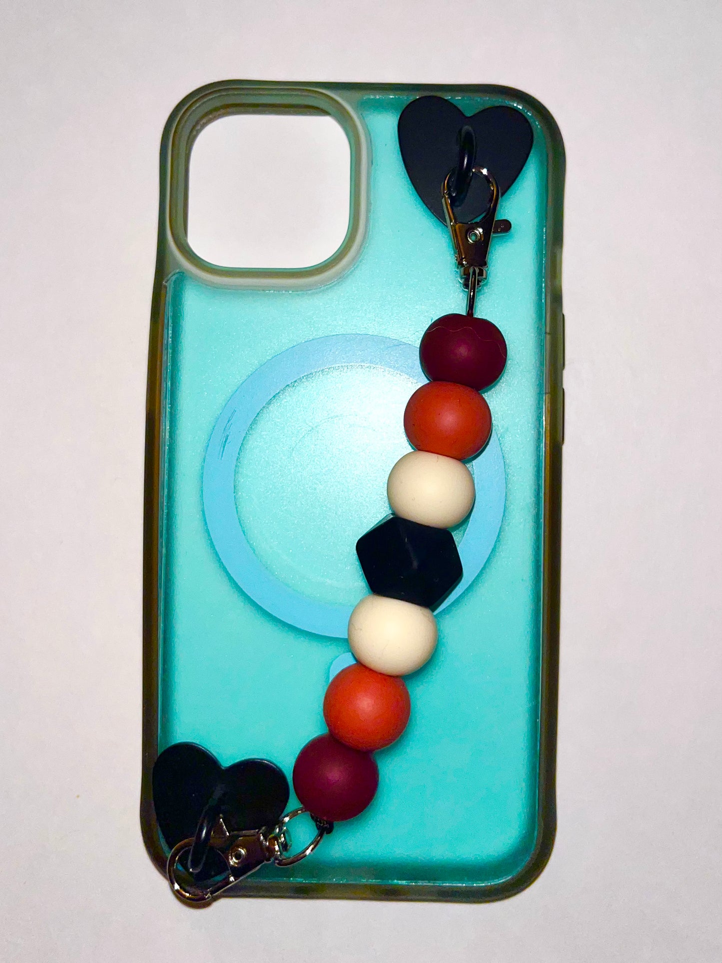 Burgundy, Maroon, Ivory & Black | Phone Charm