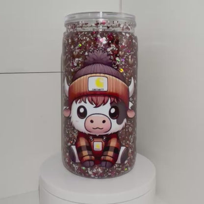 #4528 16oz Carhartt Cow (Slow Flow Glitter)