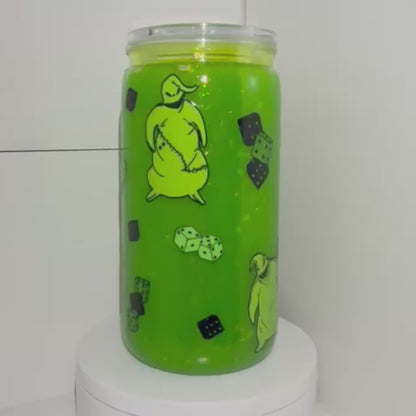 #4529 16oz Oogie Boogie (Colored Liquid/Glow Glitter)